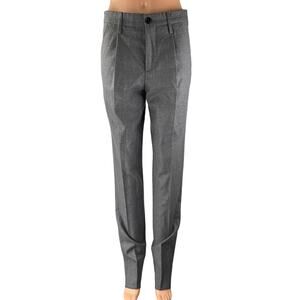 Michael Kors Gray Pleated High Rise Slim Fit Straight Leg Trouser Dress Pants 29